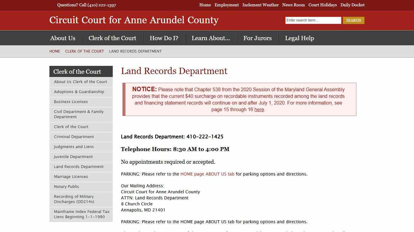 Land Records Department