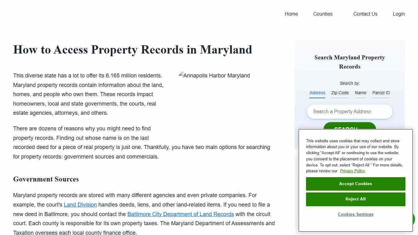 Maryland Property Records Search | Owners, Deeds, Permits