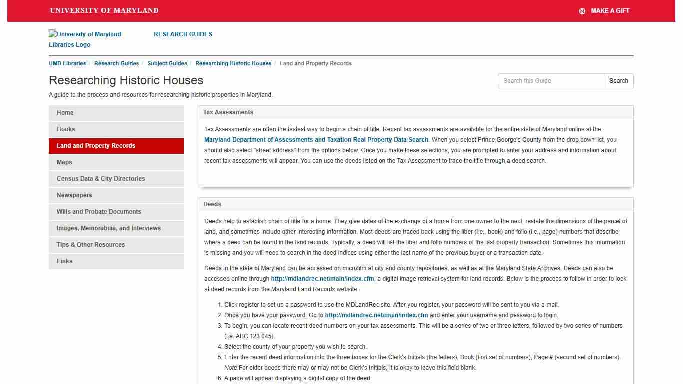 Land and Property Records - Researching Historic Houses - Research Guides at University of Maryland Libraries