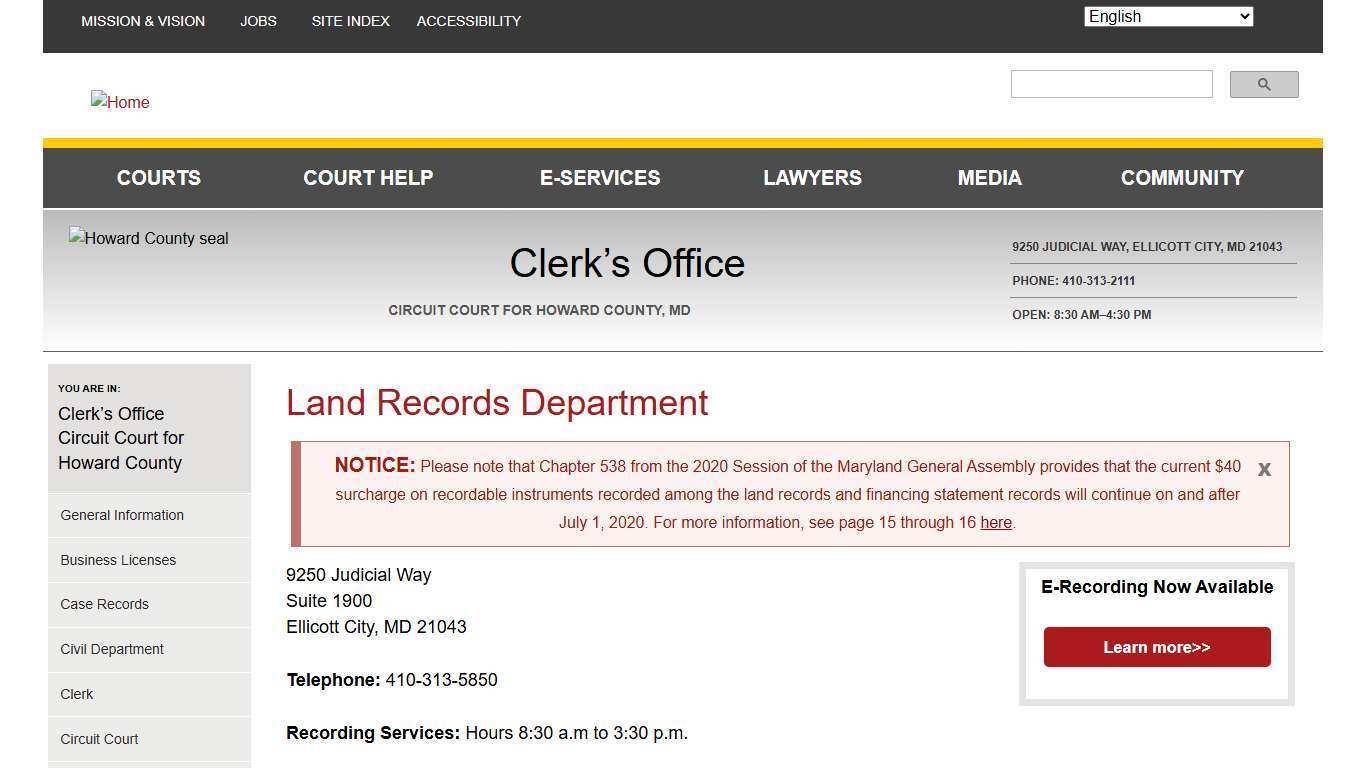 Land Records Department | Maryland Courts