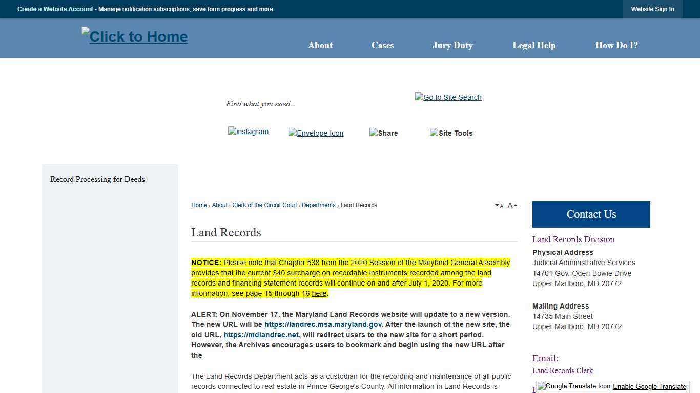 Land Records | Prince George's County Judicial, MD