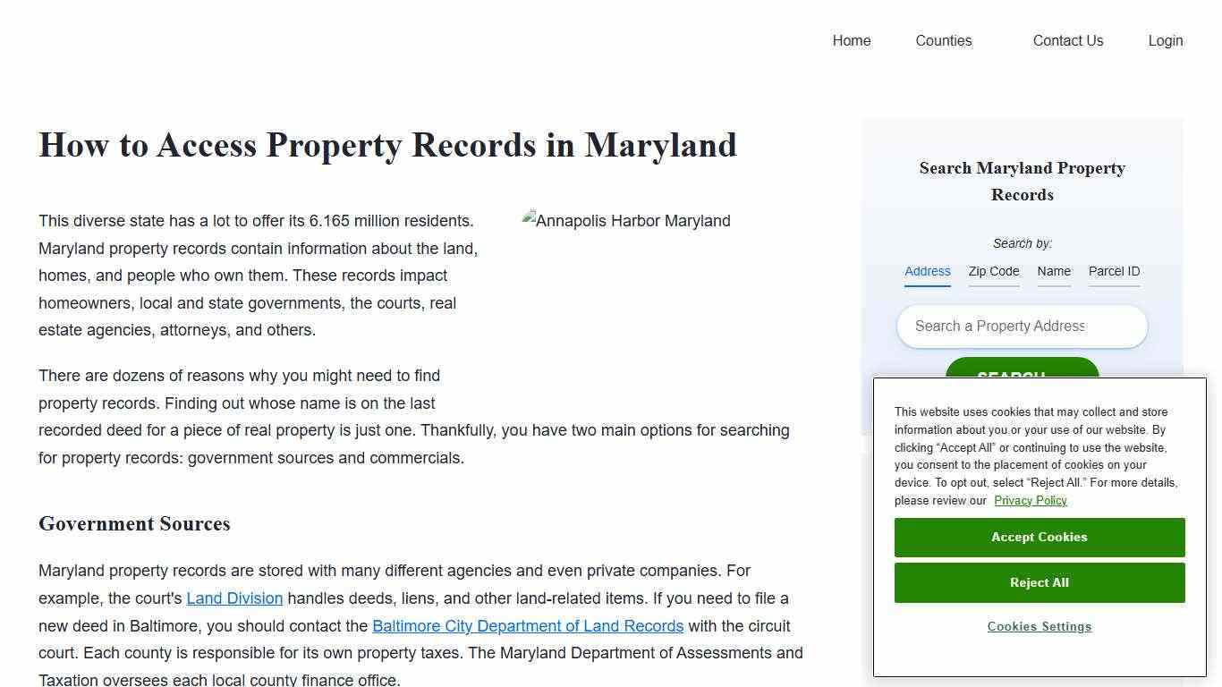 Maryland Property Records Search | Owners, Deeds, Permits